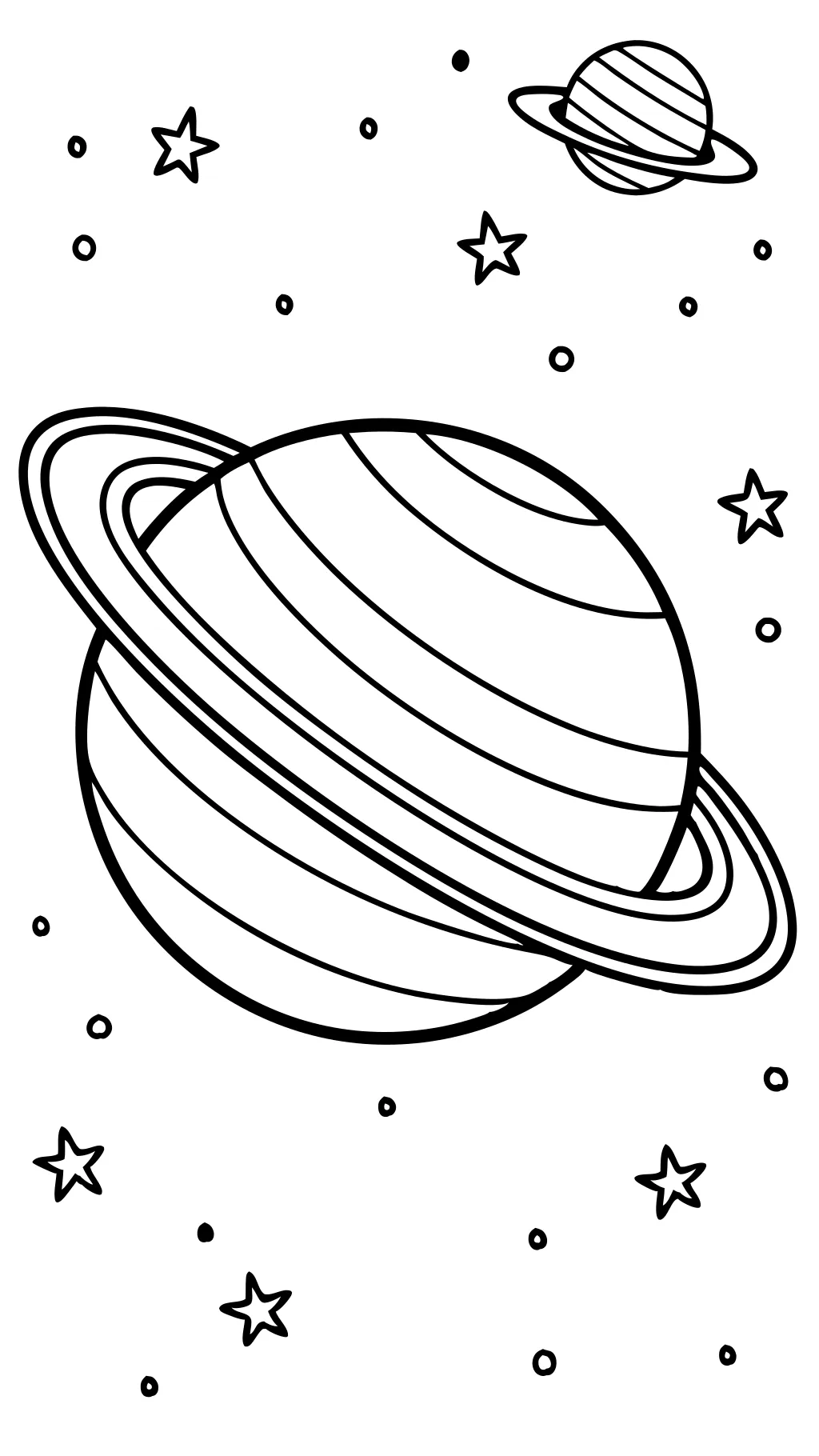 coloriage de planète Saturne